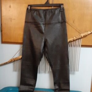 faux black leather leggings  size medium